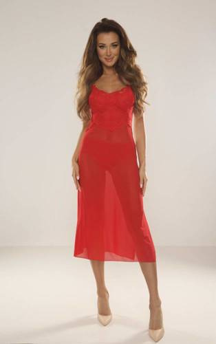 Długa Koszula nocna 469 Alison Forex - czerwony