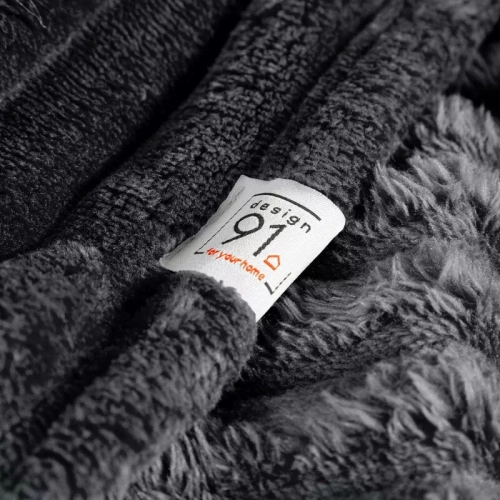 Koc narzuta z mikrofibry Soft Designe91 stalowy 