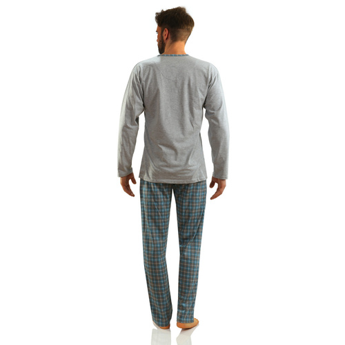 Bawełniana piżama męska Jasiek Sesto Senso - jasny melanż 