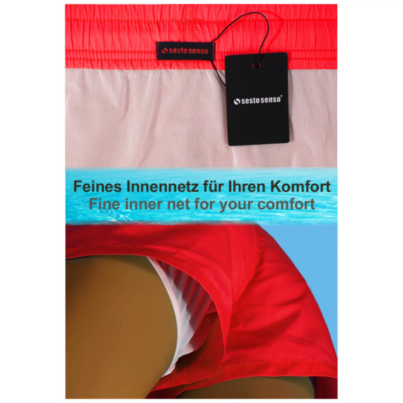 Szorty kąpielowe SZ2404 Sesto Senso czerwony