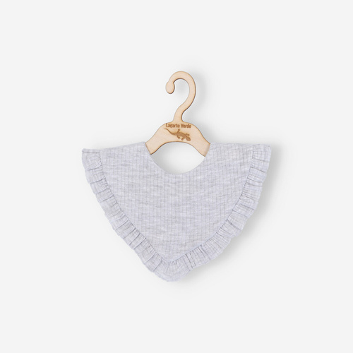 Apaszka chustka niemowlęca z dzianiny prążkowej Lagarto Verde - szary