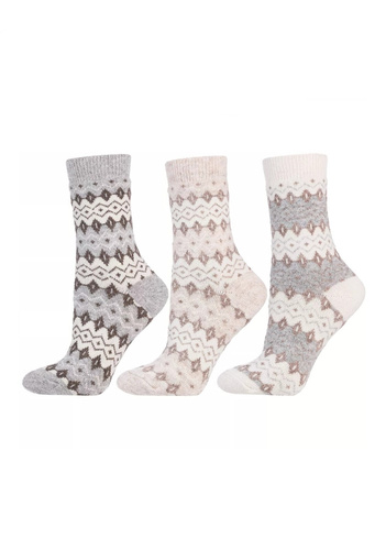 Skarpetki damskie Moraj CSW 800-003 – ciepłe, wzorzyste z dodatkiem wełny