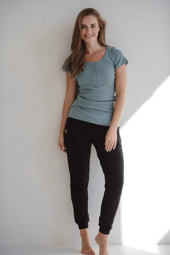 Bluzka ciążowa i do karmienia Tummy z krótkim rękawem Milk&Love patynowa 