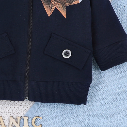 Bluza dresowa z bawełny organicznej  Fun Origami Nini granatowy