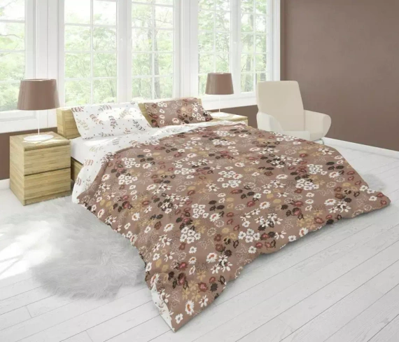 Pościel z mikrofibry Harmony 7 kwiaty Faro beżowy