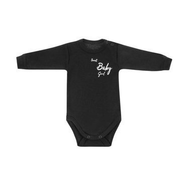 "Black & White - Girl" Body z długim rękawem Terjan - czarny