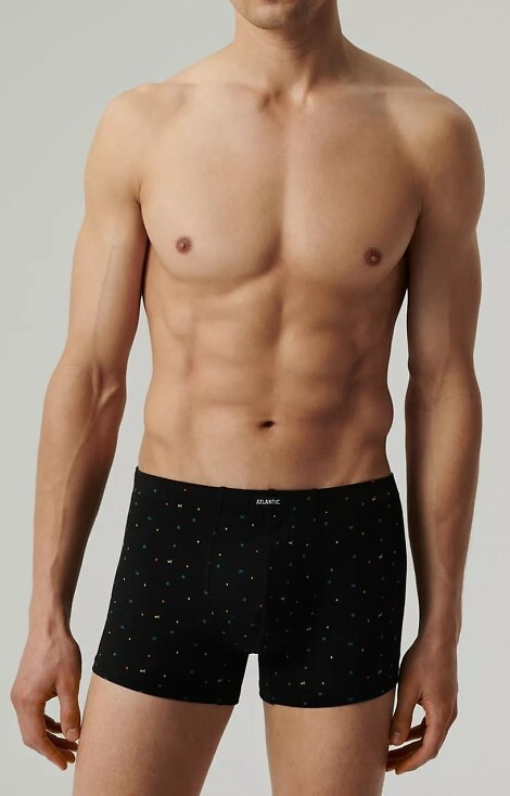 Bokserki męskie 3MH-204 A'3 Atlantic -zielony-czarny-grafitowy