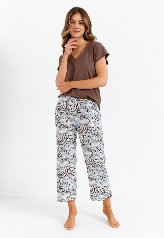 Cana 485 piżama damska bawełniana czekoladowa – wygodna i stylowa na noc