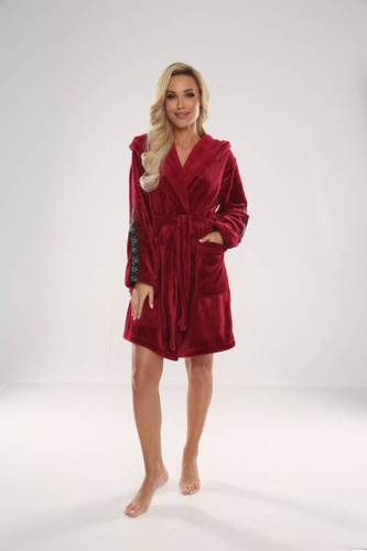 Krótki Szlafrok damski 626 Abigail Forex - bordo