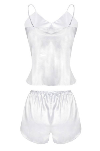 Karen Komplet piżamka damska satyna DKaren - biały