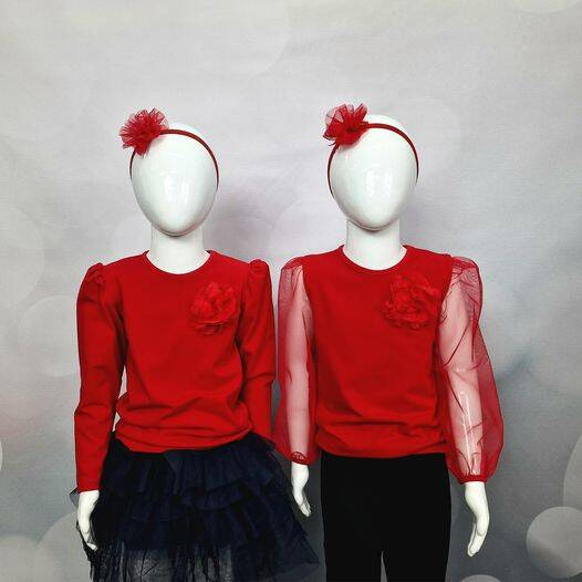 Bluzka dziecięca długi rękaw Rossa I Bambarillo czerwony