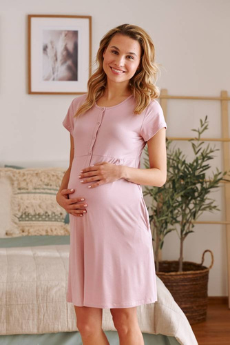 Koszula Nocna ciążowa i do karmienia 9941 Doctor Nap - flamingo