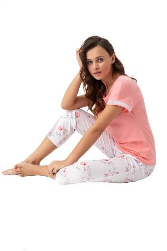 Piżama Damska 667 LUNA- koralowy