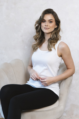 Koszulka damska na ramiączkach Debi Italian Fashion - biały 