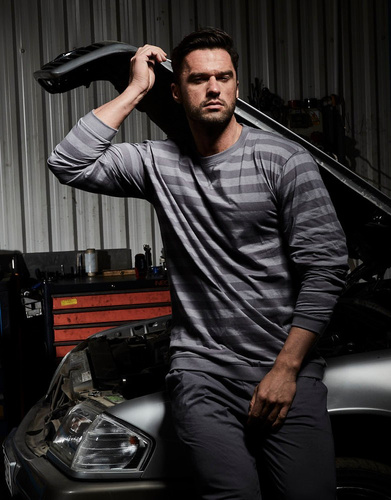 Piżama męska 117/160 Loose 9 Cornette grafitowy