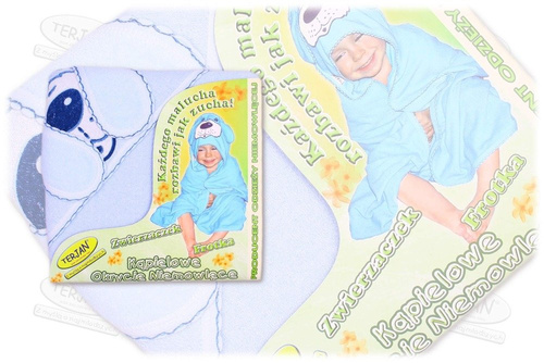 Niemowlęce okrycie kąpielowe "Piesek" Terjan - Niebieski