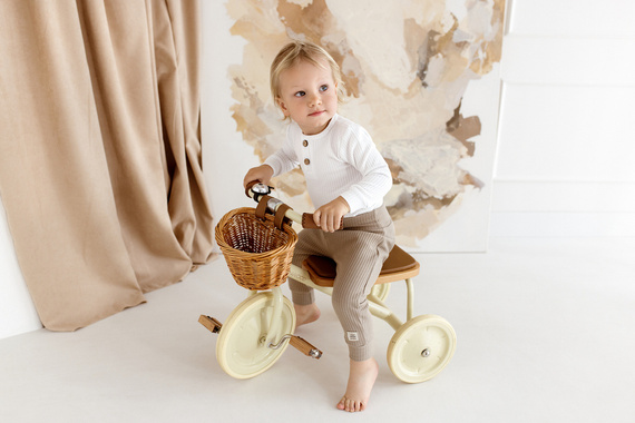 Spodnie niemowlęce dresowe "Natural Waffel" Makoma stone