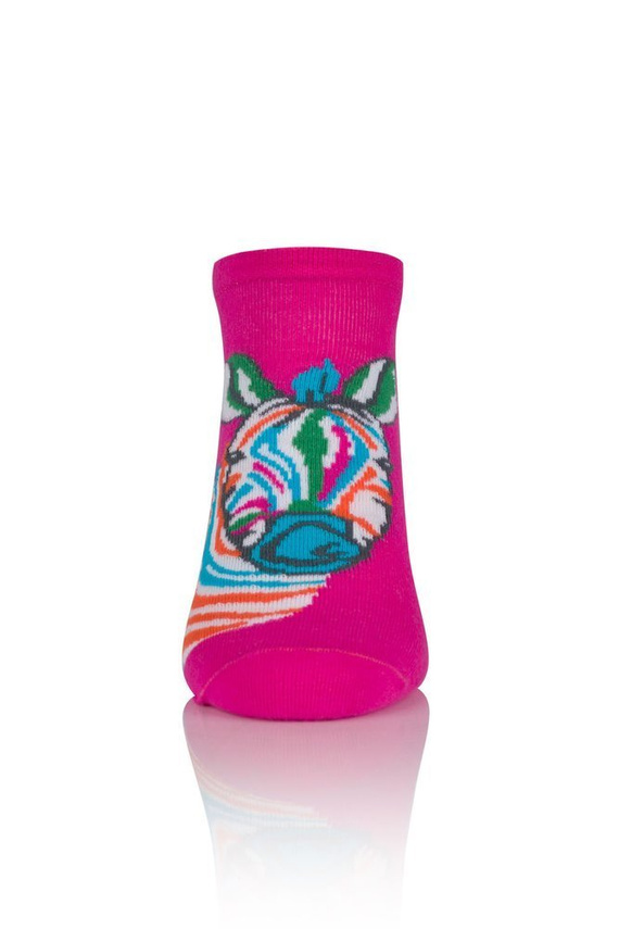 Skarpety S118S Zebra Italian Fashion - amarantowy druk