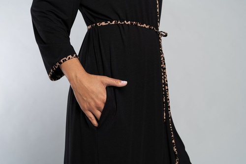 Eila Szlafrok Italian Fashion rękaw 3/4 - panterka