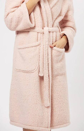 Długi Szlafrok Damski LGL 151 B24 Key - róż pudrowy