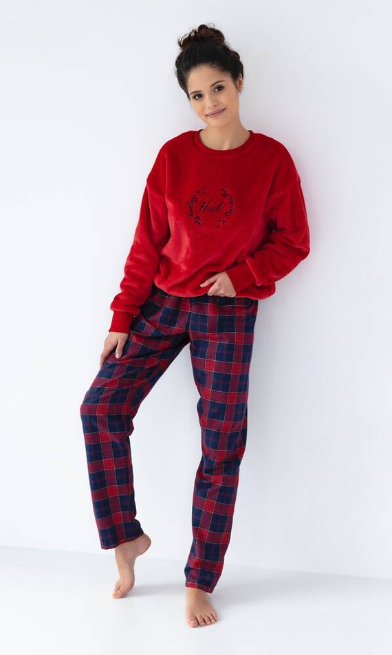 Piżama damska Cordelia Sensis -granatowy-czerwony