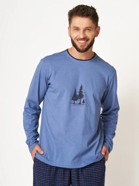 Piżama Męska MNS 458 Key - niebieski