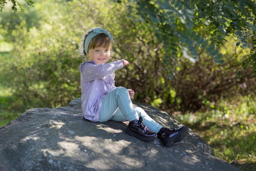 Tunik z marszczeniem "My Garden" PINOKIO - fiolet druk 