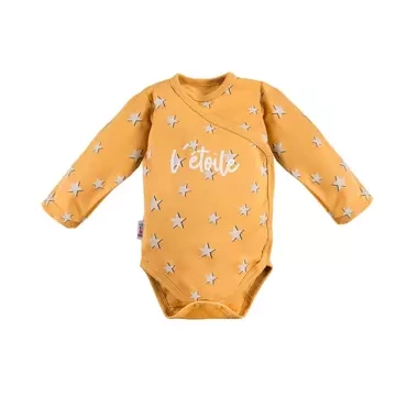 Kopertowe Body z napisem UNIQUE Ewa Klucze - żółty druk