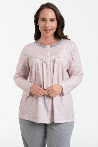 Piżama Damska rozpinana Daniela Italian Fashion - druk/melanż 