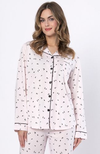 Laveza Alka 1618 – damska piżama bawełniana z długim rękawem i guzikami