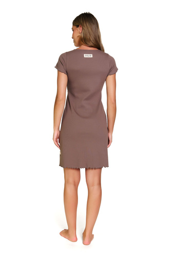 Koszula nocna Doctor Nap 7303 – Ciążowa i do karmienia | 95% bawełna, Polska - mocha mousse