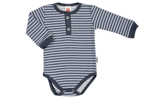 Body polo z długim rękawem "Strip Types"  Makoma niebieski