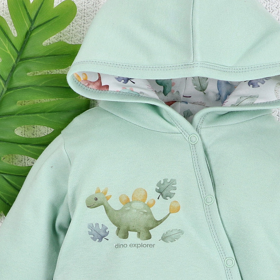 Kombinezon niemowlęcy Dino Explorer Nini – ocieplany, bawełna organiczna, polska produkcja