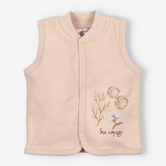 Kamizelka z bawełny organicznej Turtles Nini beżowy