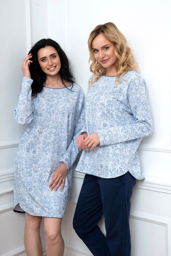 Koszula nocna damska Gracjela Italian Fashion - druk niebieski 