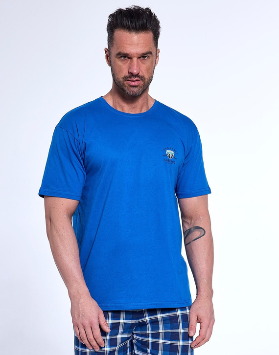 Piżama męska krótki rękaw, spodenki 326/187 West Cornette niebieski