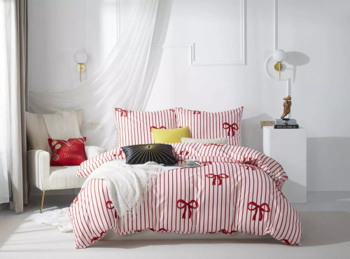 Merry Cozy Pościel pluszowa świąteczna czerwona miś Spod Igły i Nitki– mikrofibra 100%, 210 g/m²