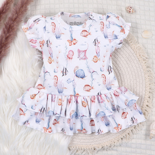 Nini Sukienka Underwater World – organiczna bawełna, sukienka dla niemowląt