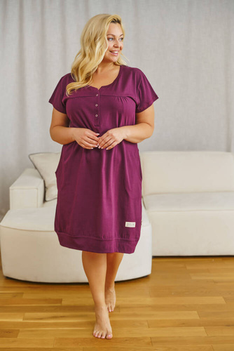 TM.4348 Koszula Nocna ciążowa i do karmienia Doctor Nap - burgundy