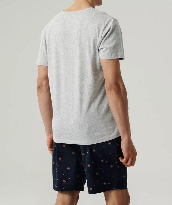 Piżama męska krótki rękaw NMP-384 Atlantic-szary granatowy