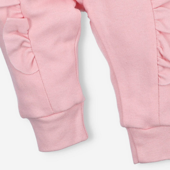 Spodnie dresowe z bawełny organicznej Pink Flowers Nini różowy