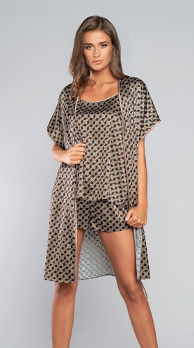 Elipsa Szlafrok krótki rękaw Italian Fashion - brąz