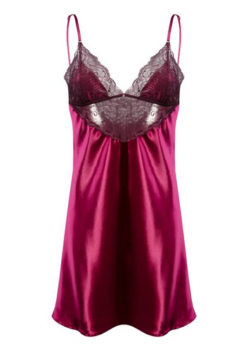 Lyssa Halka satynowa koszulka damska DKaren - bordo