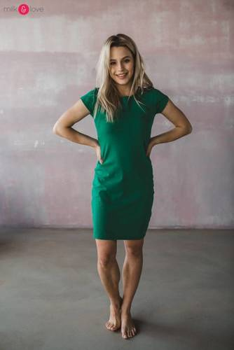 Sukienka do karmienia krótki rękaw Milky dress Milk&Love szmaragdowa zieleń