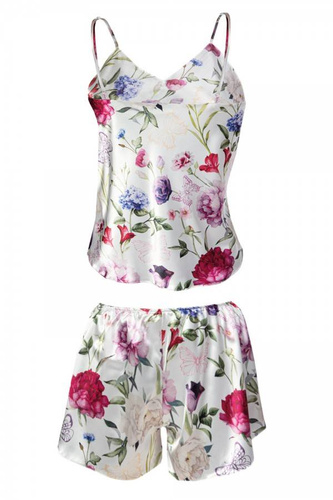 Komplet piżama damska Flowers  DKaren -DK-KK 5 biały