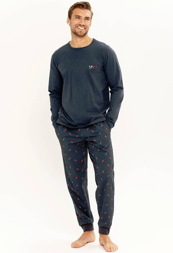 Piżama męska 3312 3313  Eric Taro granatowy 