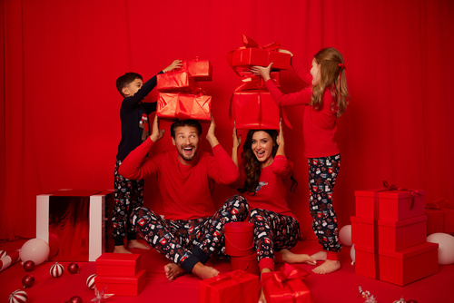 Piżama dla dziecka Makala Italian Fashion - czerwony/druk 