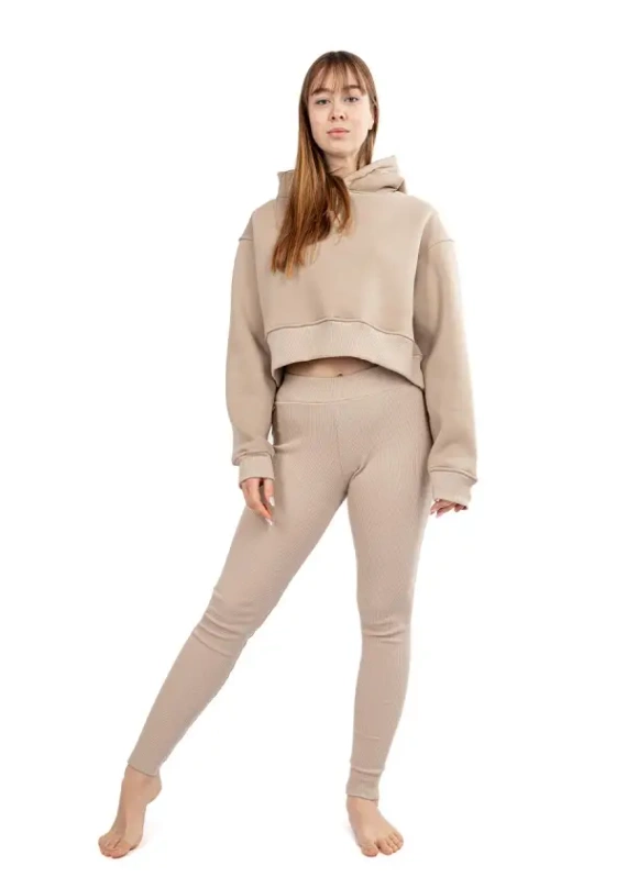 Komplet dresowy bluza+ legginsy DK-K-B13 Dkaren - cappuccino