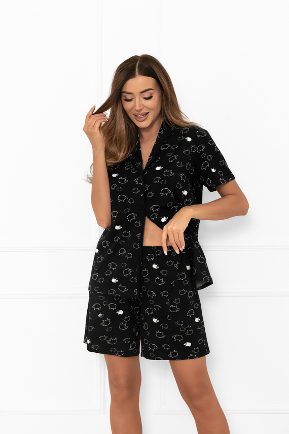 Piżama damska Bonnie – wygoda i styl w jednym krótki rękaw, spodenki Italian Fashion