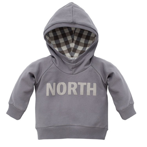 Bluza z kapturem "NORTH" Pinokio szara